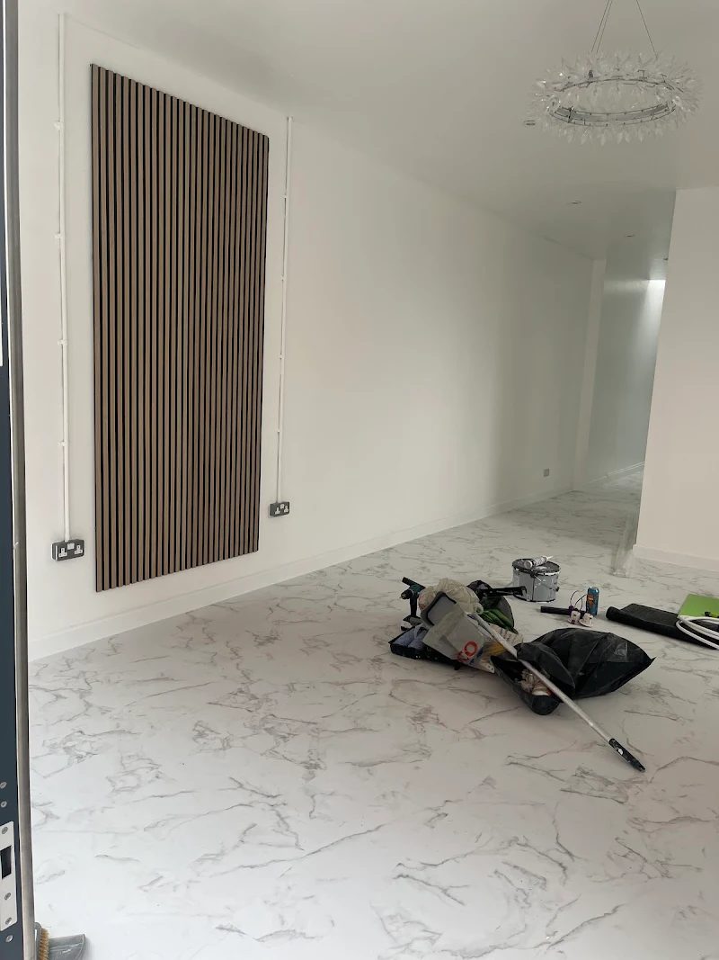 Slat panel feature wall